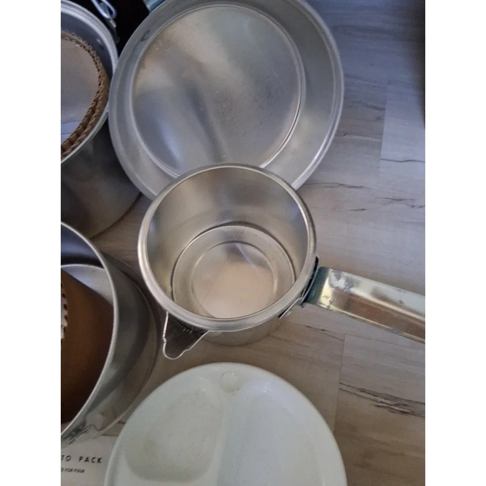 Vintage Mirro Aluminum Camping Mess Kit For 4